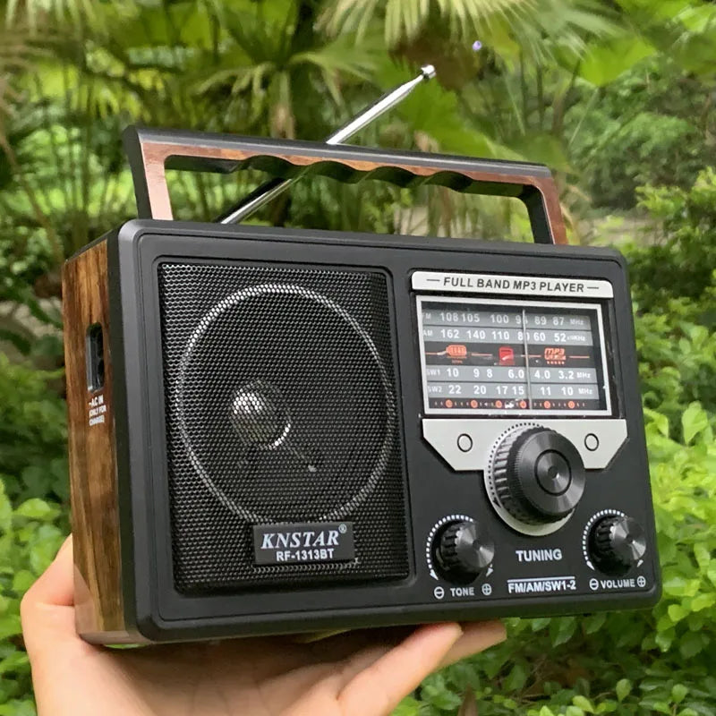 Portable FM AM SW Radio High Sensitivity Word Band Radios Receiver Wireless Bluetooth Speaker Support TF USB SD Card AC/DC Power